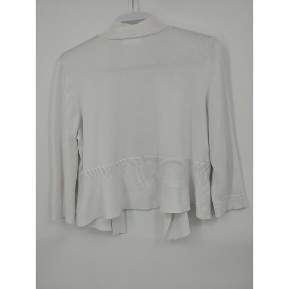 89th + Madison White Rib Open Front Cardigan Women's M - Picture 5 of 7